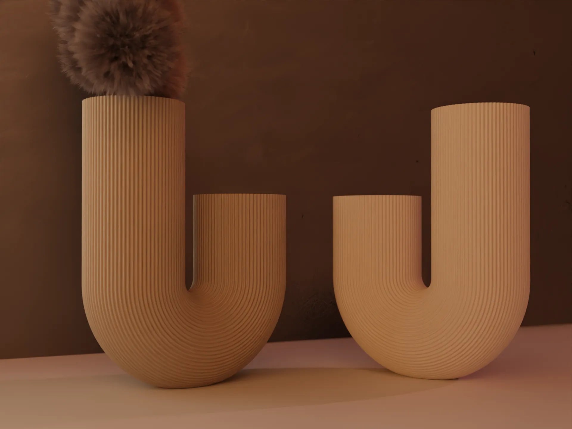 Minimalist Kemer Formlu Dune Vazo 2 Adet