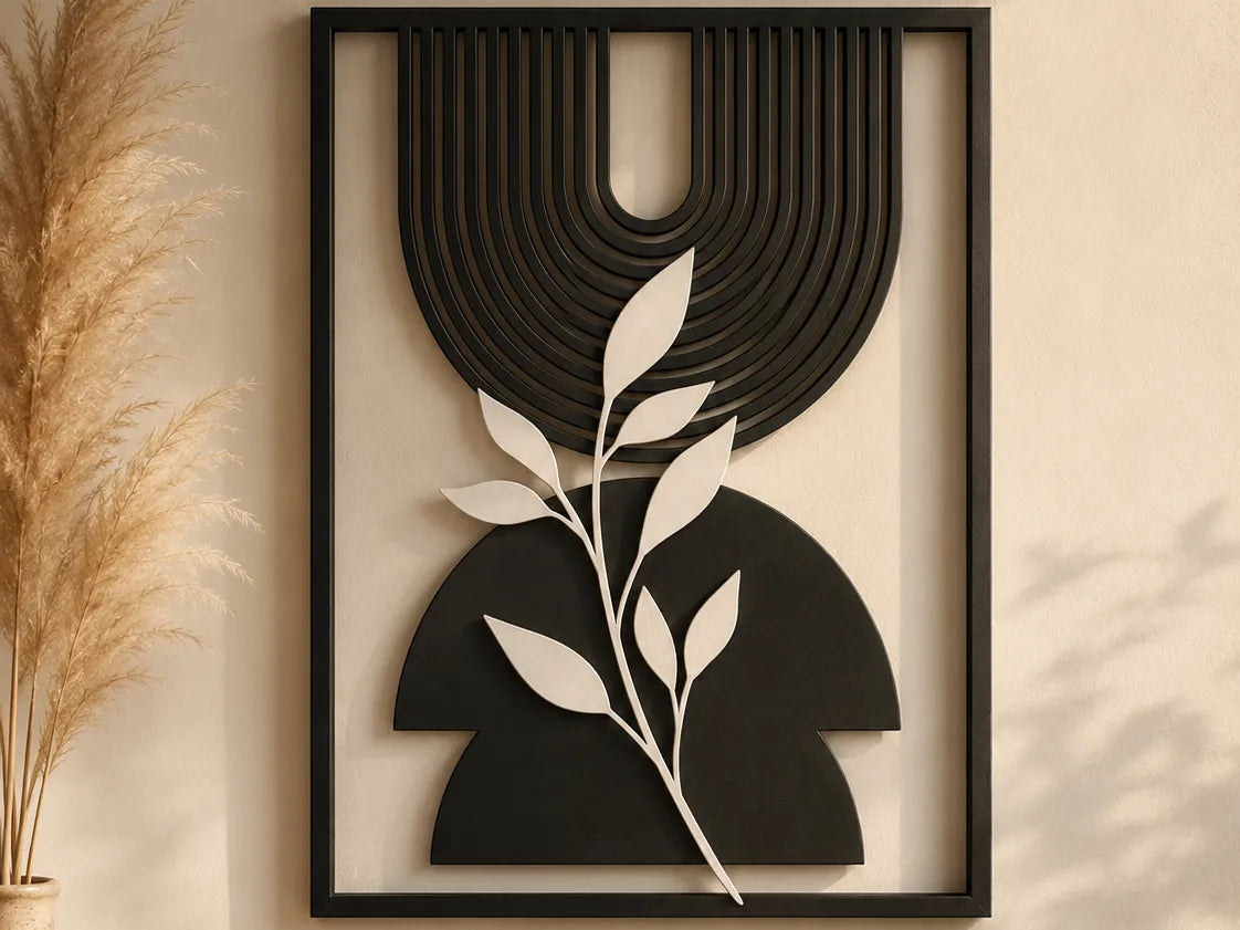 Modern Çiçekli Boho Duvar Dekoru